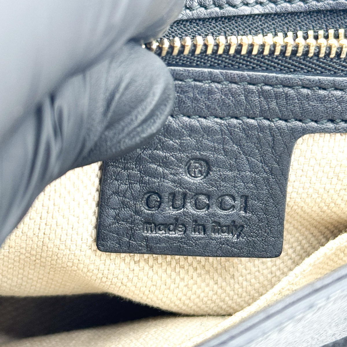 Gucci Soho Chain Leather, Black, Leather, Crossbody Bag
