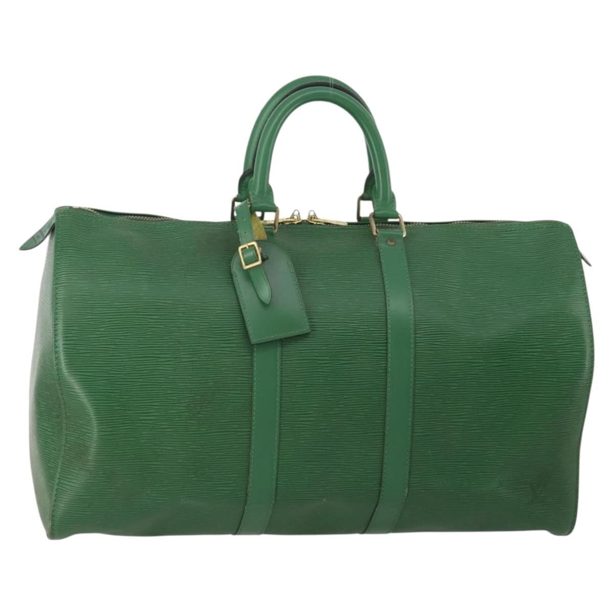 Louis Vuitton Keepall Bag Epi Leather, Green, Leather, Travel Bag