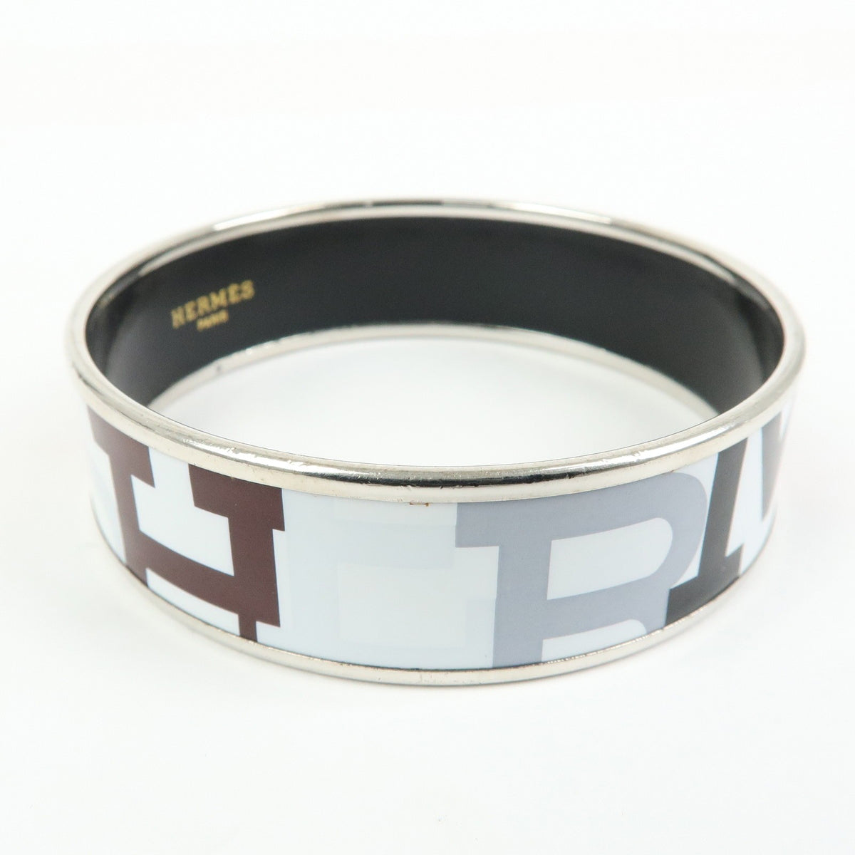 Hermes Bangle Printed Enamel, Multicolour, Metal, Bracelet