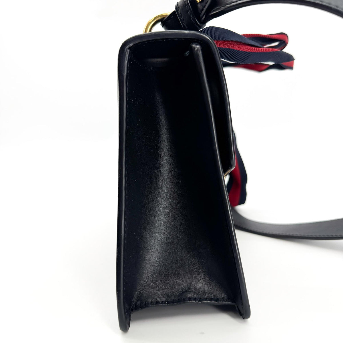 Gucci Sylvie Chain Leather, Black, Leather, Shoulder Bag