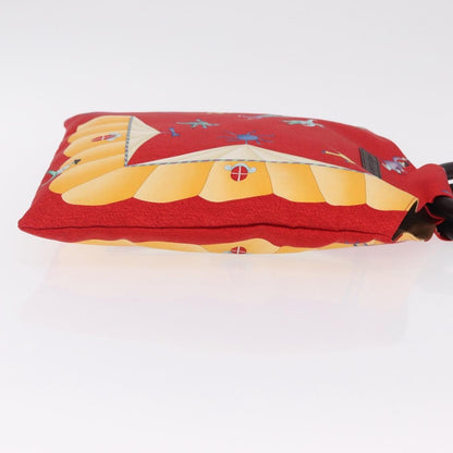 Bvlgari Handbag Canvas, Red, Silk, Handbag