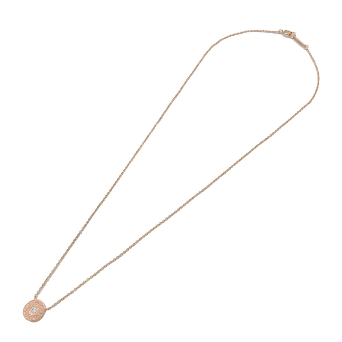 Tiffany & Co. 1837 Circle Pendant 18K Rose Gold with Diamond, Gold, Rose Gold, Necklace