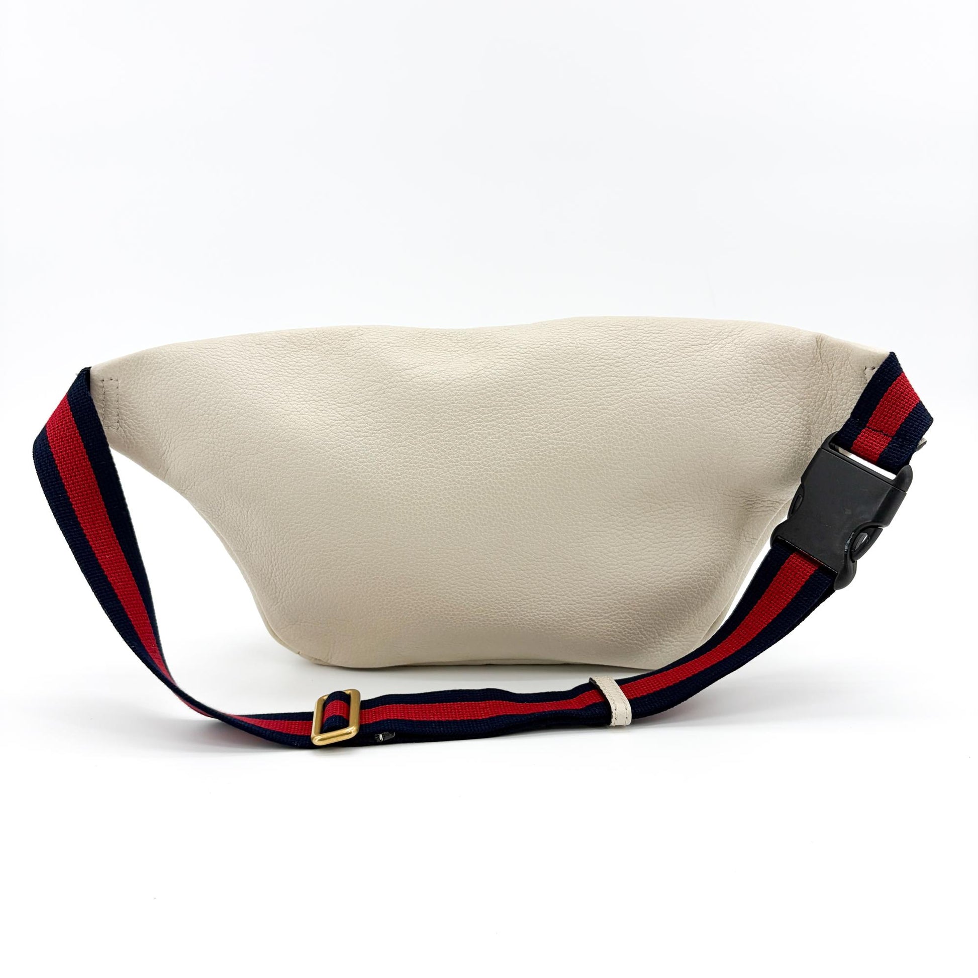 Gucci Logo Belt Bag Printed Leather, White, Leather, Crossbody Bag