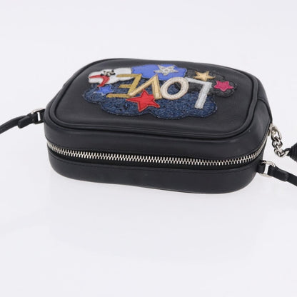 Saint Laurent Classic Monogram Blogger Patch Embellished Leather, Black, Leather, Crossbody Bag