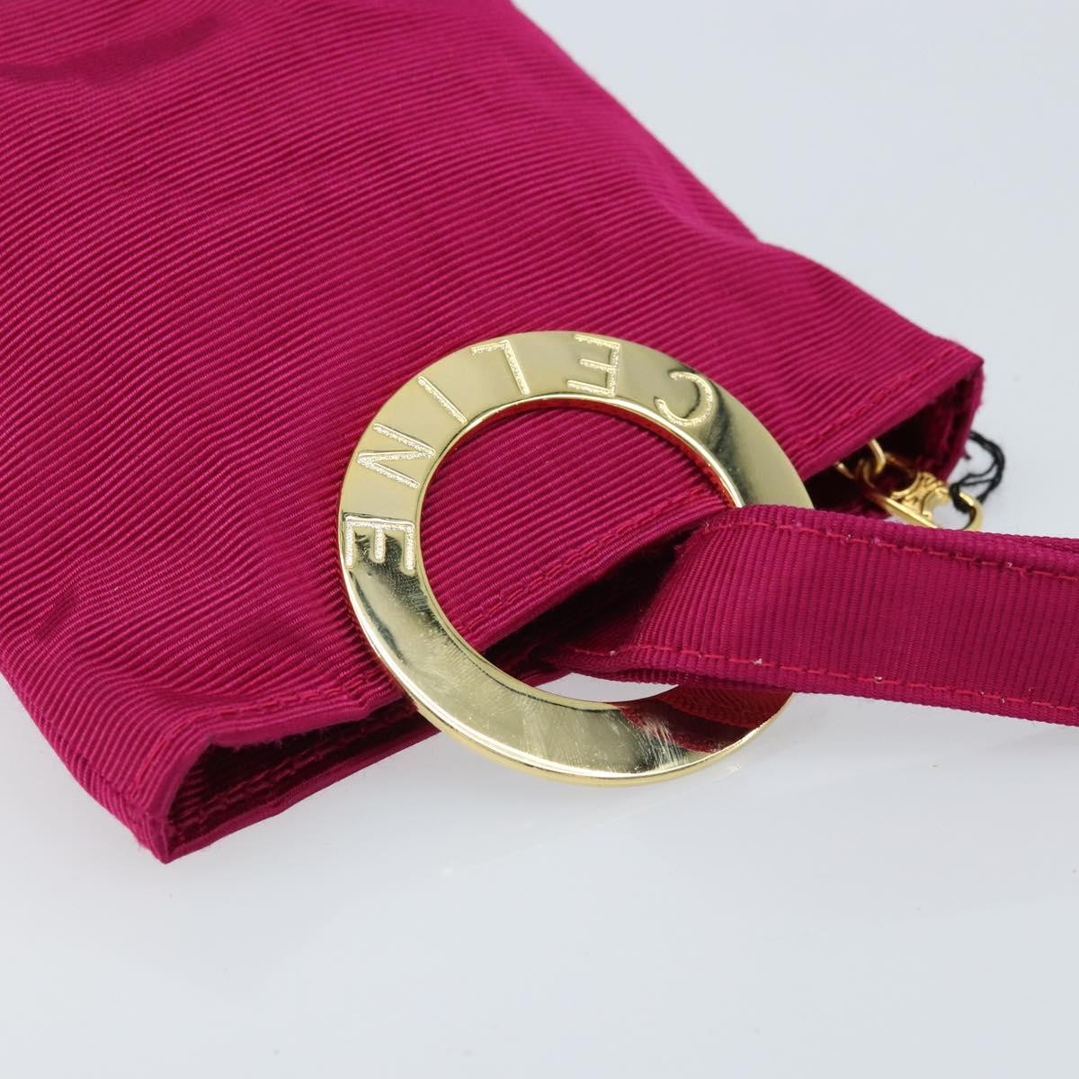 Celine Circle Logo Canvas, Pink, Canvas, Clutch