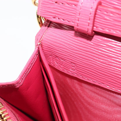 Prada Wallet on Chain Saffiano Leather, Pink, Leather, Crossbody Bag