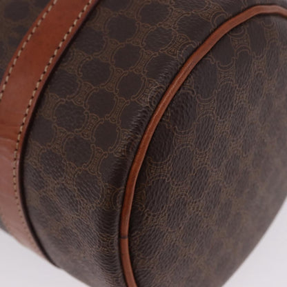 Celine Vintage Barrel Macadam Canvas & Leather, Brown, PVC, Handbag
