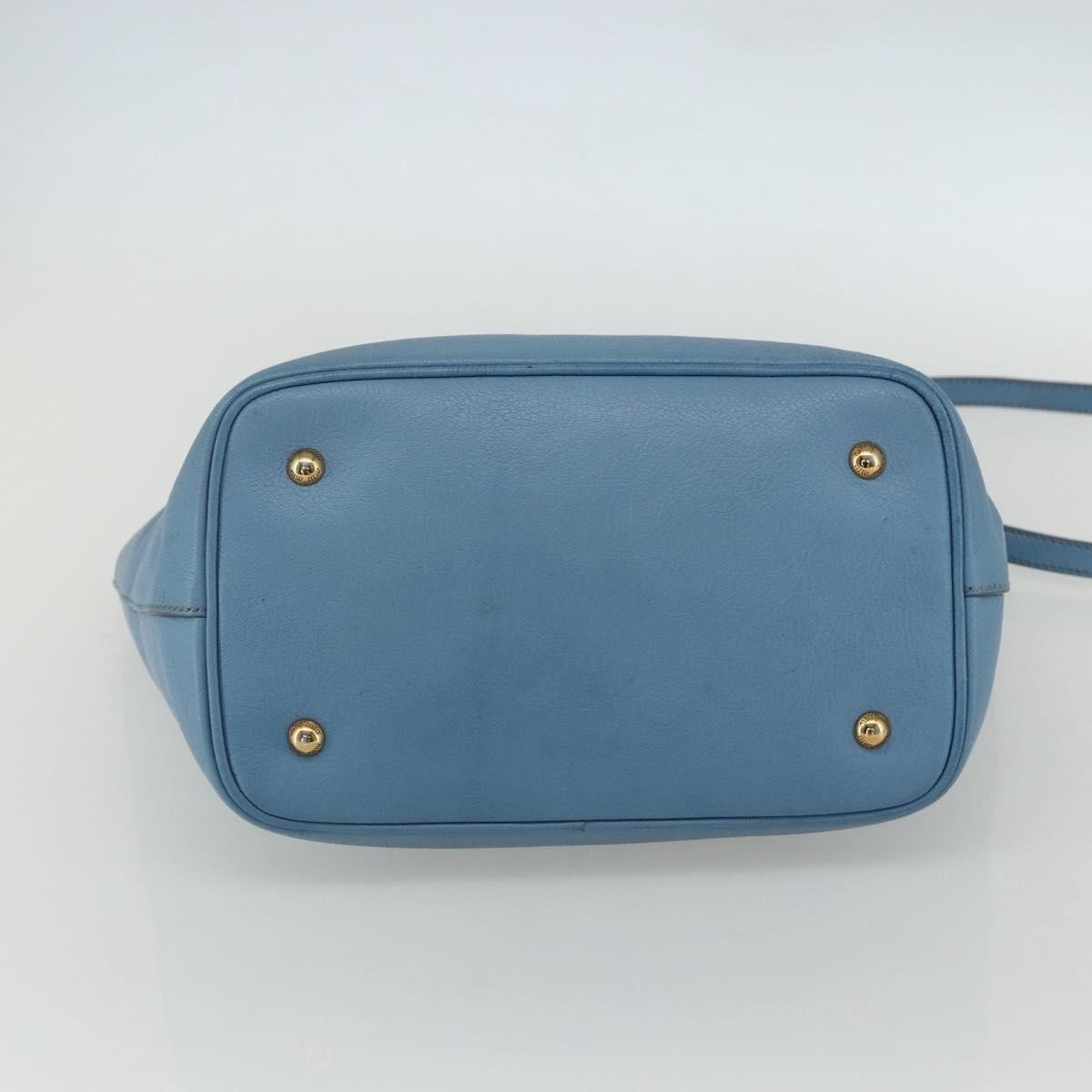 Miu Miu Madras Convertible Lock Leather, Blue, Leather, Tote Bag