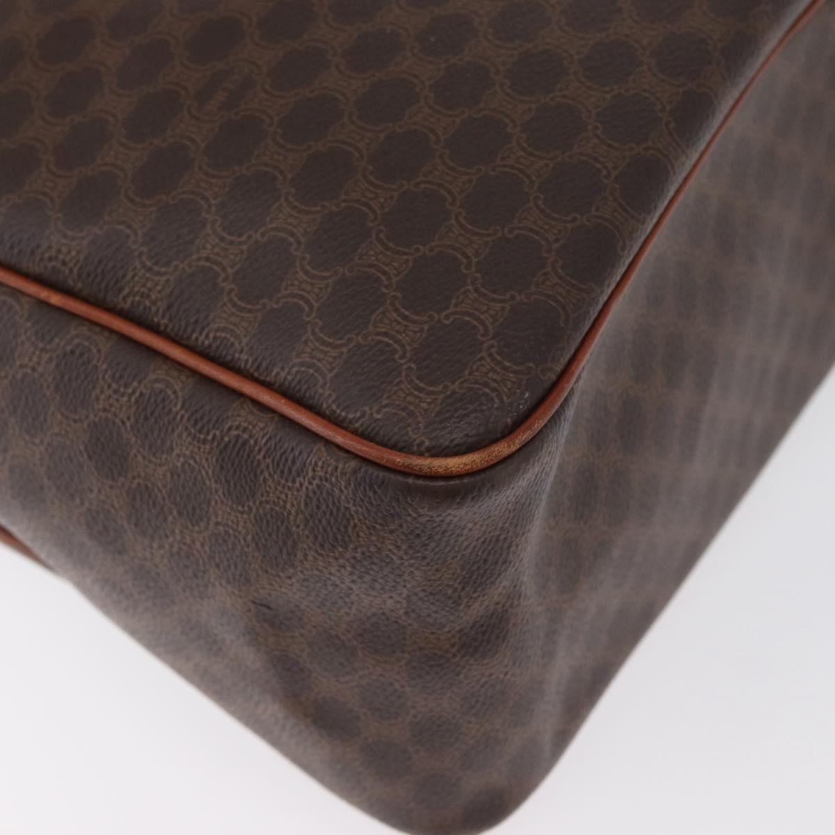Celine Vintage Macadam Canvas and Leather, Brown, Canvas, Handbag