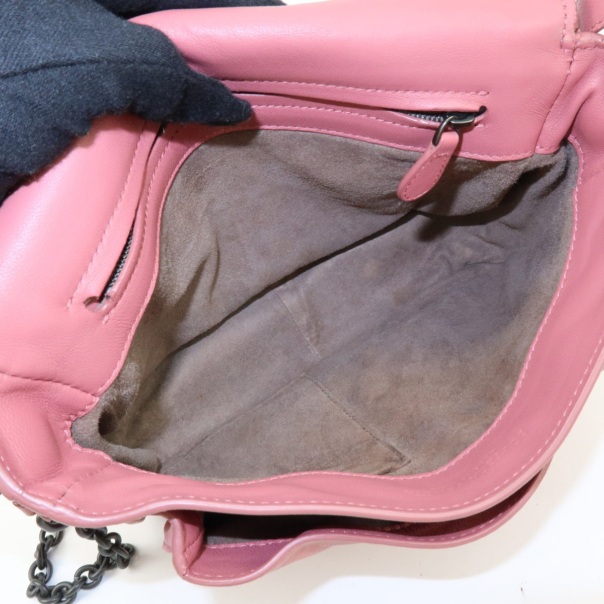 Bottega Veneta Drawstring Flap Leather with Intrecciato, Pink, Leather, Backpack