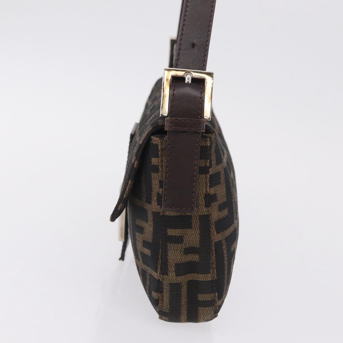 Fendi Baguette Zucca Canvas, Brown, Canvas, Handbag