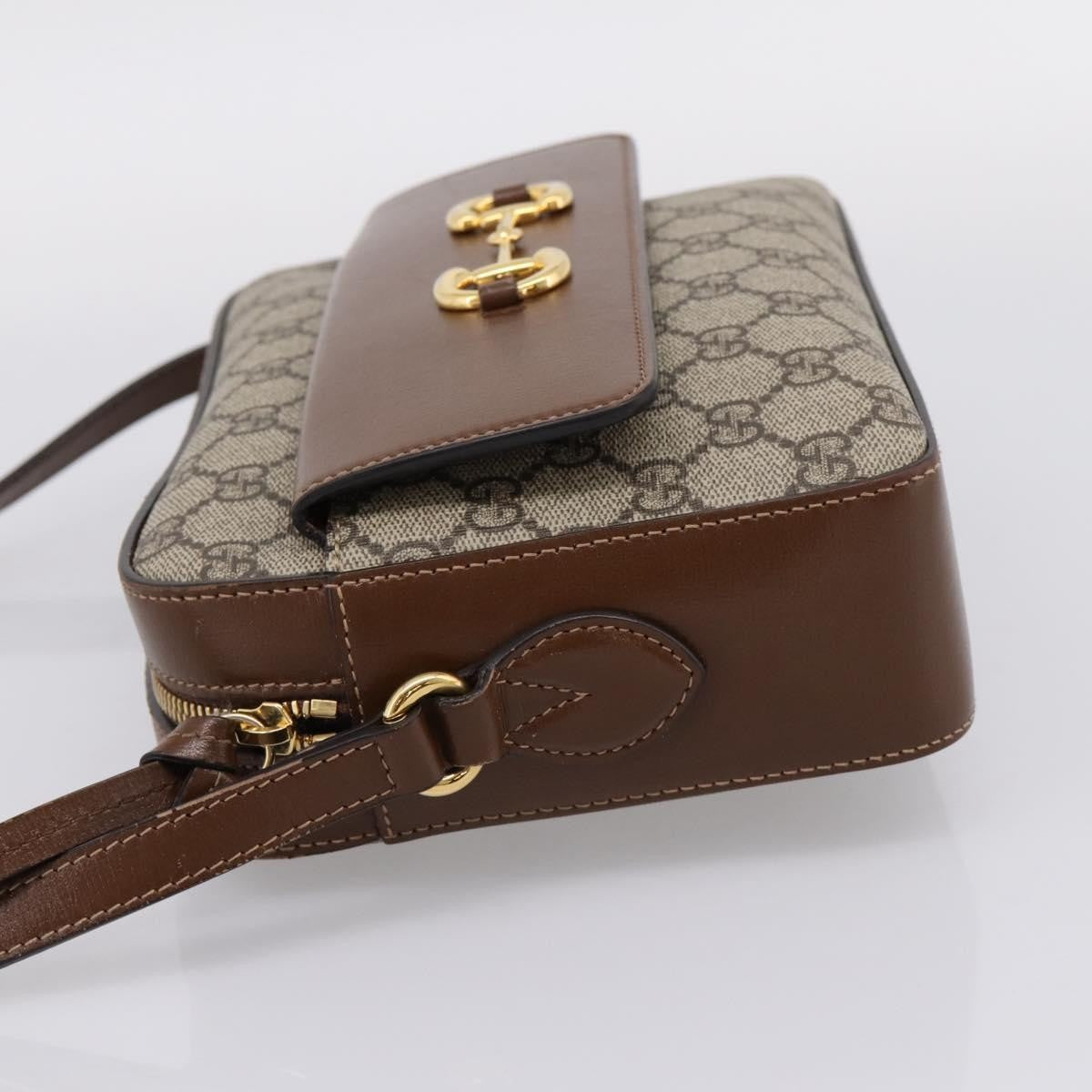 Gucci Horsebit 1955 Flap Pocket Camera GG Coated Canvas and Leather, Beige, Canvas, Shoulder Bag