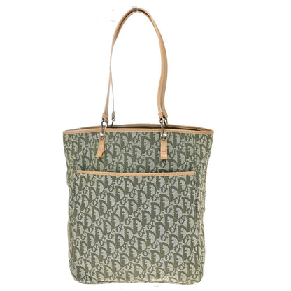Christian Dior Vintage Open Pocket Diorissimo Canvas, Green, Canvas, Tote Bag