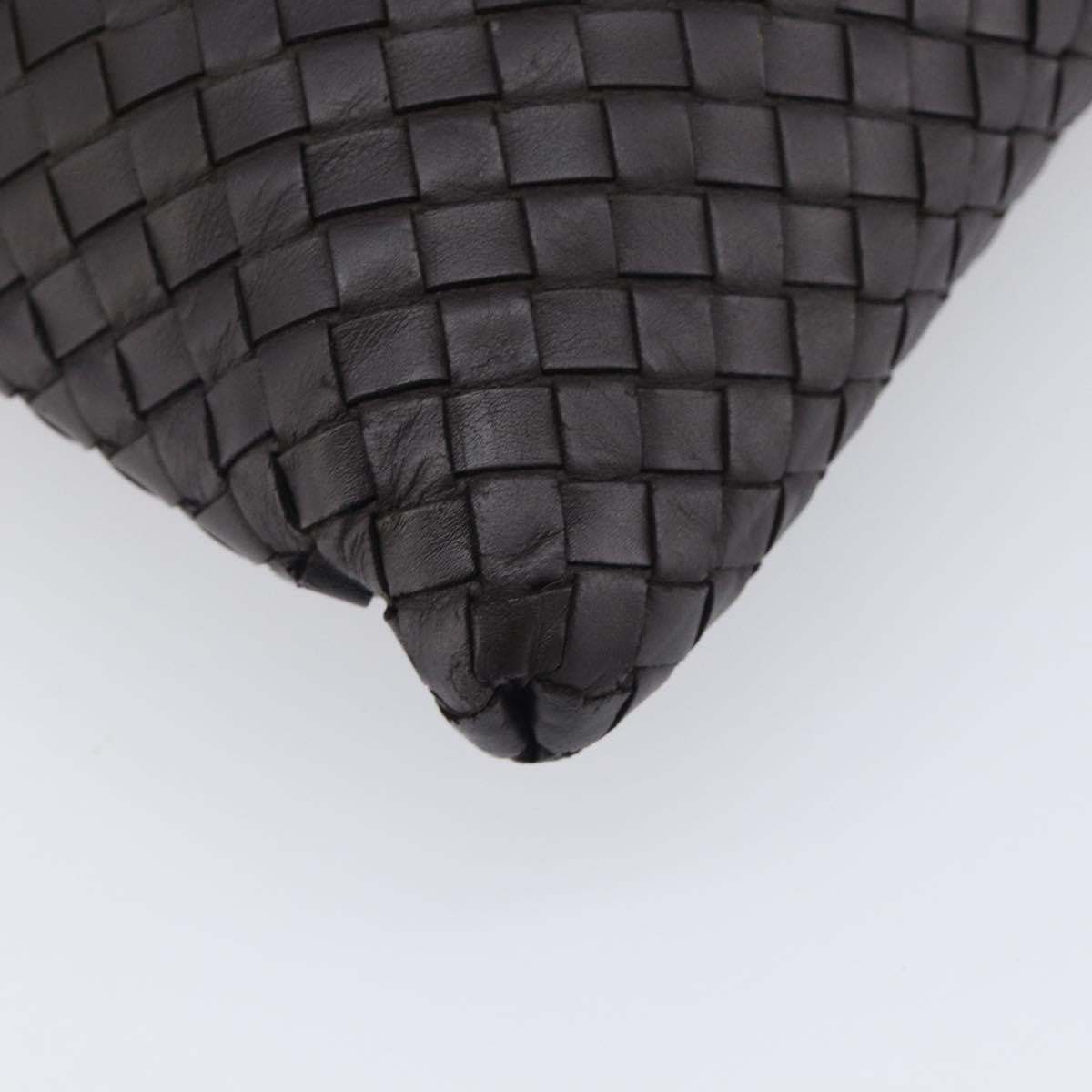 Bottega Veneta Flat Messenger Intrecciato Nappa, Black, Leather, Handbag