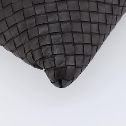 Bottega Veneta Flat Messenger Intrecciato Nappa, Black, Leather, Handbag