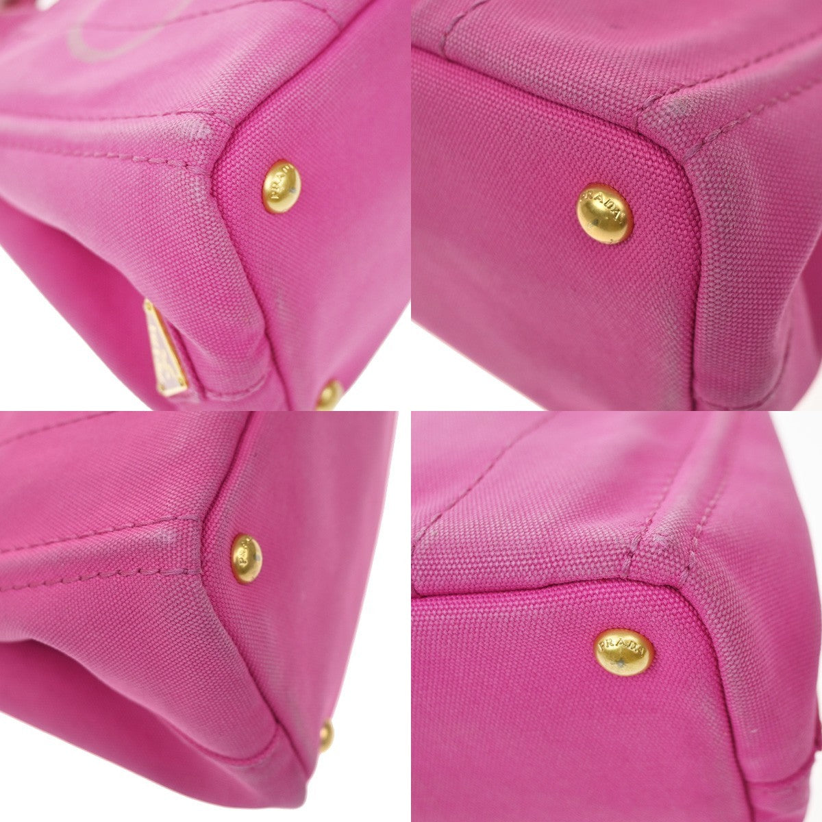 Prada Canapa Open Tote Canvas, Pink, Canvas, Tote Bag