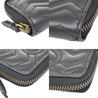 Gucci GG Marmont Zip Around Matelasse Leather, Black, Leather, Wallet