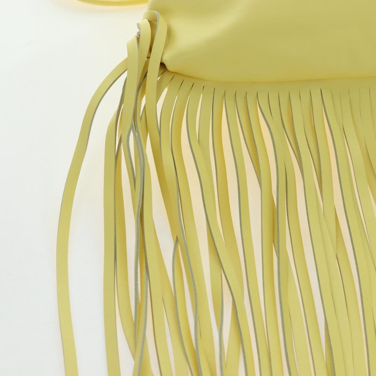 Bottega Veneta The Fringe Leather, Yellow, Leather, Clutch