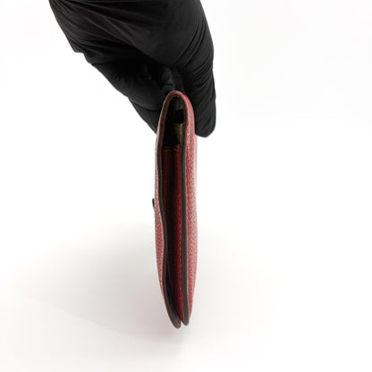 Hermes Bicolor Dogon Duo Combined Leather, Red, Leather, Wallet