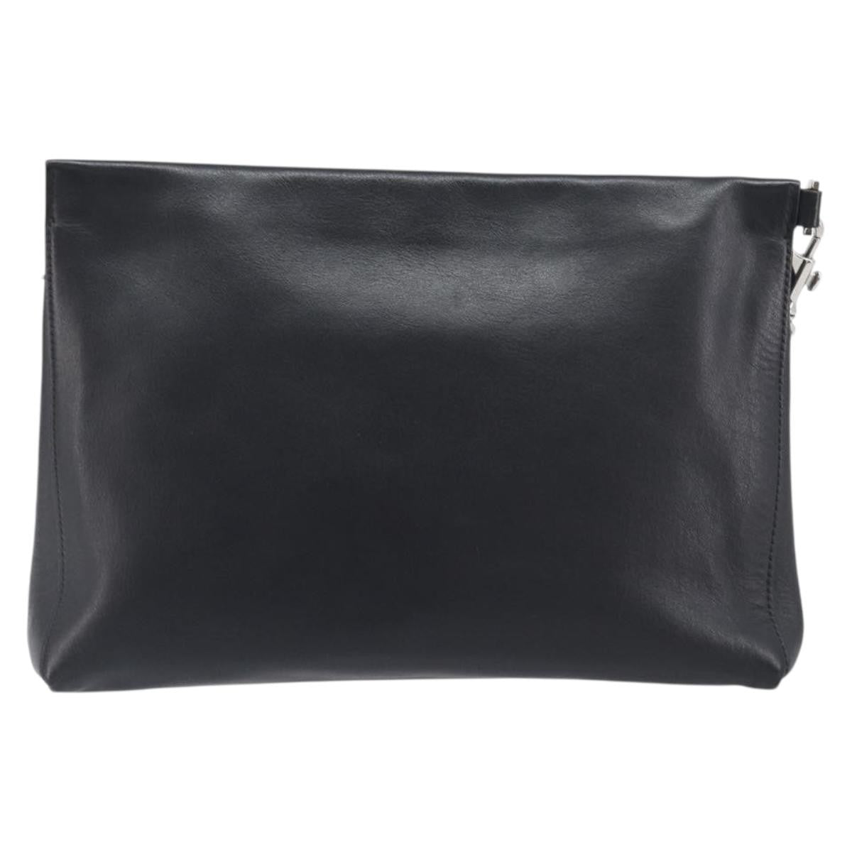 Versace Logo Medusa Wristlet Leather, Black, Leather, Clutch