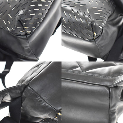 Bottega Veneta Folding Top Belt Perforated Leather, Black, Leather, Handbag