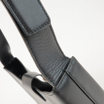 Salvatore Ferragamo Trifolio Leather, Black, Leather, Shoulder Bag