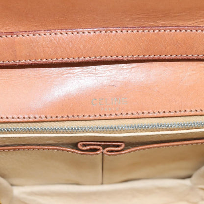 Celine Vintage Macadam Canvas and Leather, Brown, PVC, Shoulder Bag