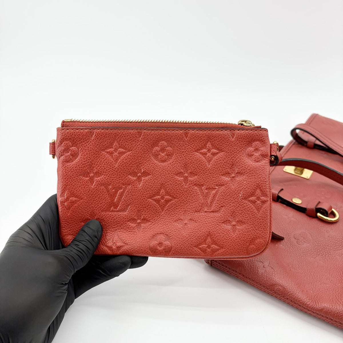 Louis Vuitton Citadine Monogram Empreinte Leather, Red, Leather, Handbag