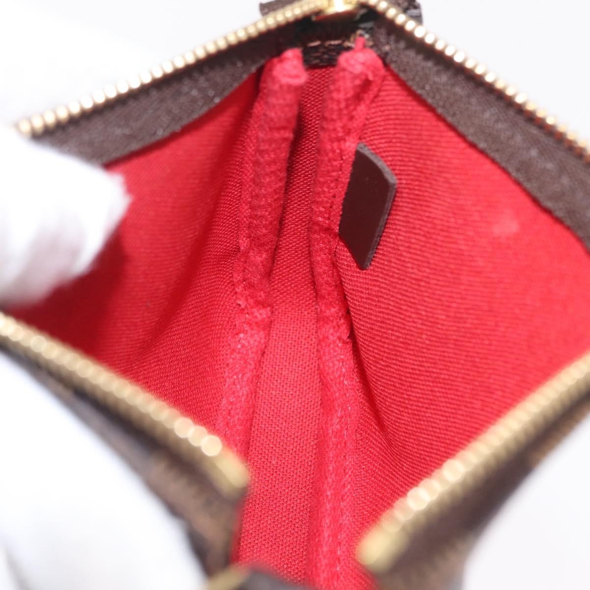 Louis Vuitton Pochette Accessoires Damier, Brown, Canvas, Clutch