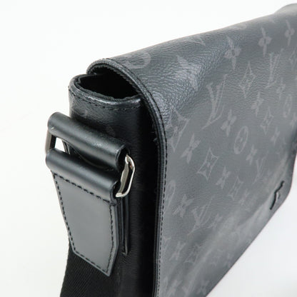 Louis Vuitton District Messenger Monogram Eclipse Canvas, Gray, Canvas, Handbag