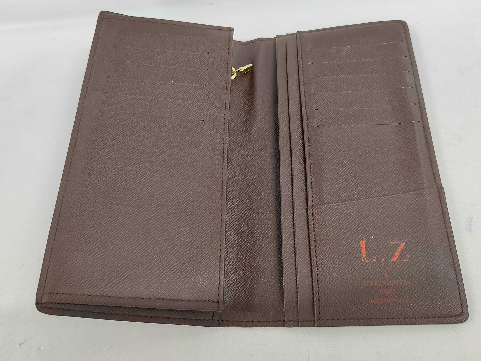 Louis Vuitton Brazza Long Bifold Damier, Brown, Canvas, Wallet