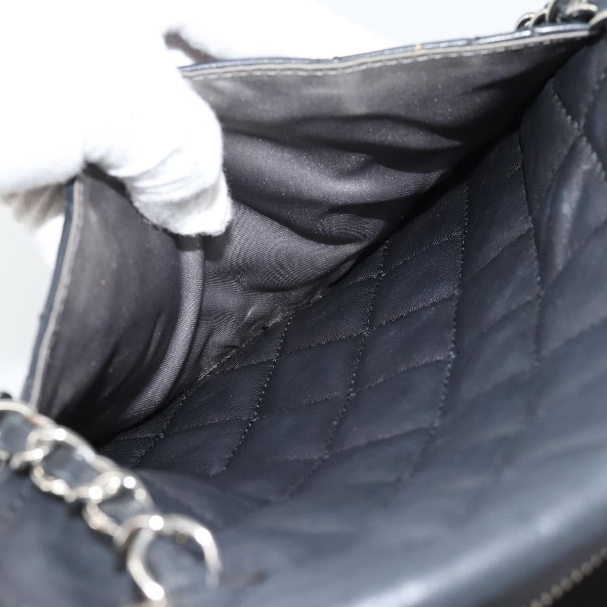 Chanel Mademoiselle Chain Quilted Lambskin, Black, Leather, Shoulder Bag