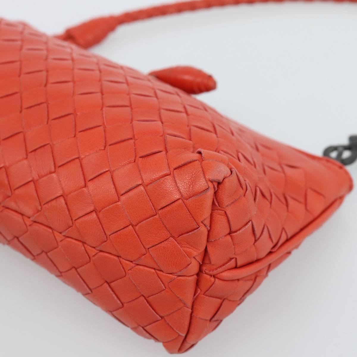 Bottega Veneta Zip Clutch Leather with Intrecciato Snakeskin Detail, Red, Leather, Clutch