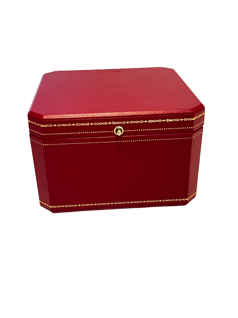 Cartier Vintage Jewellery Box. Finger Ring box, Red, Leather, Jewelry Set