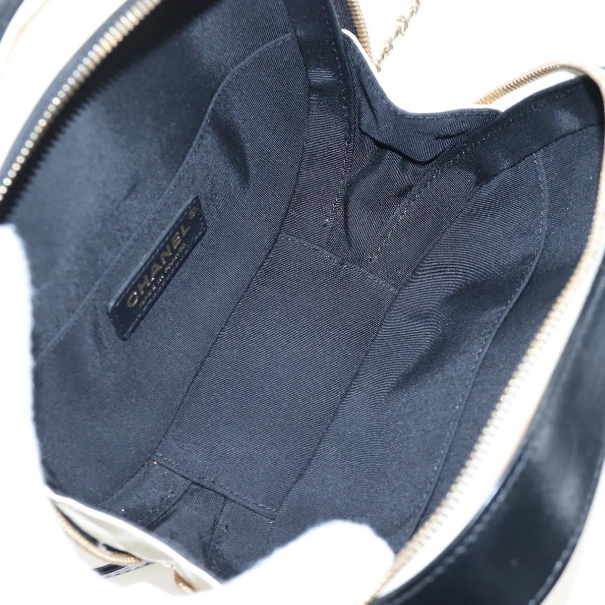 Chanel Vanity Case Quilted Crumpled Calfskin, White, Leather, Handbag