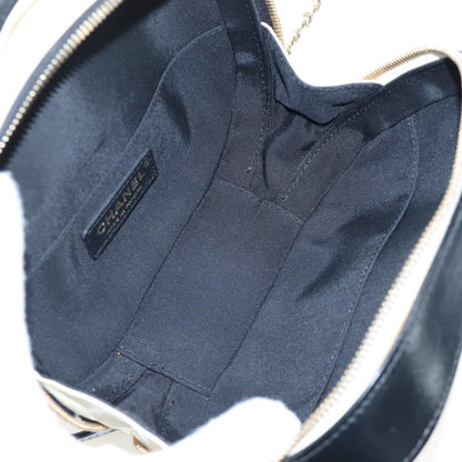 Chanel Vanity Case Quilted Crumpled Calfskin, White, Leather, Handbag
