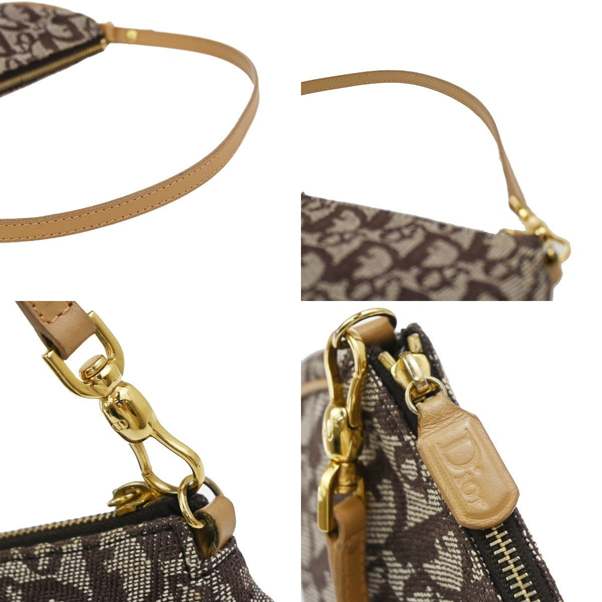 Christian Dior Vintage Saddle Diorissimo Canvas, Brown, Canvas, Handbag