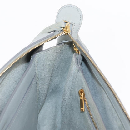 Celine Tri-Fold Clutch on Chain Smooth Leather, Gray, Leather, Clutch