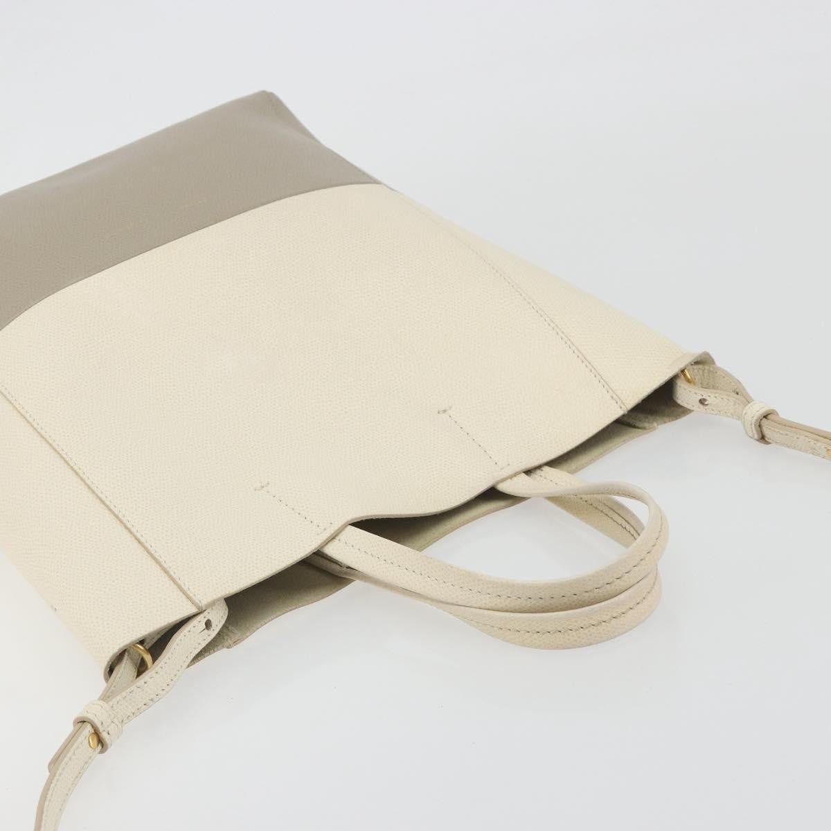 Celine Vertical Bi-Cabas Tote Leather, Beige, Leather, Tote Bag