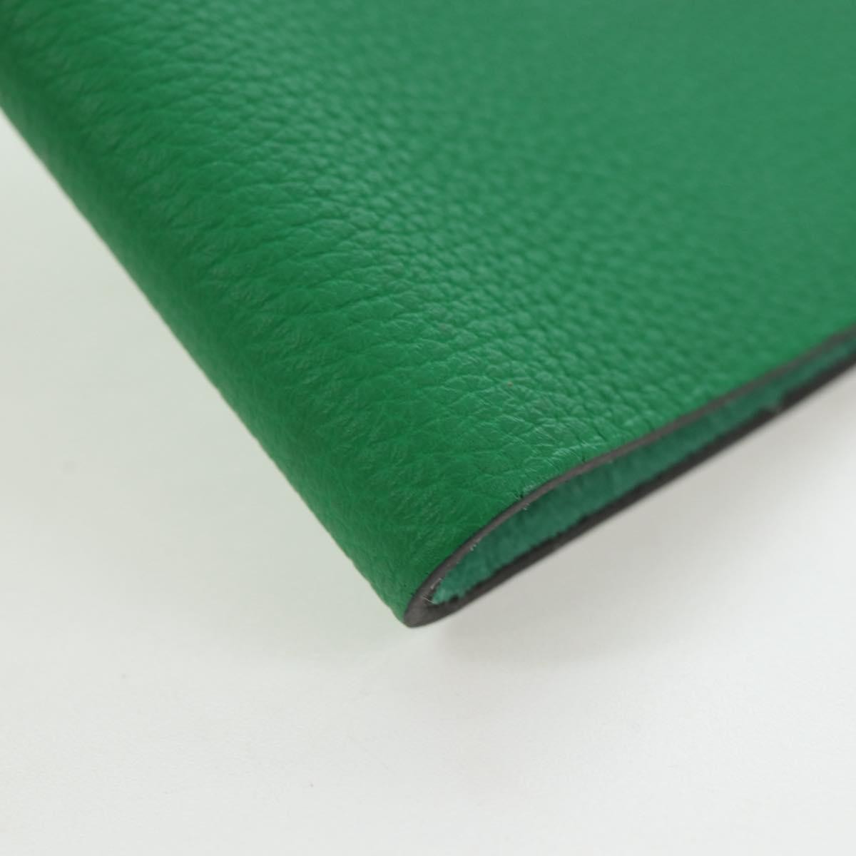 Hermes Ulysse Agenda Cover Leather, Green, Leather, Wallet