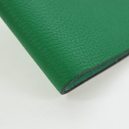 Hermes Ulysse Agenda Cover Leather, Green, Leather, Wallet