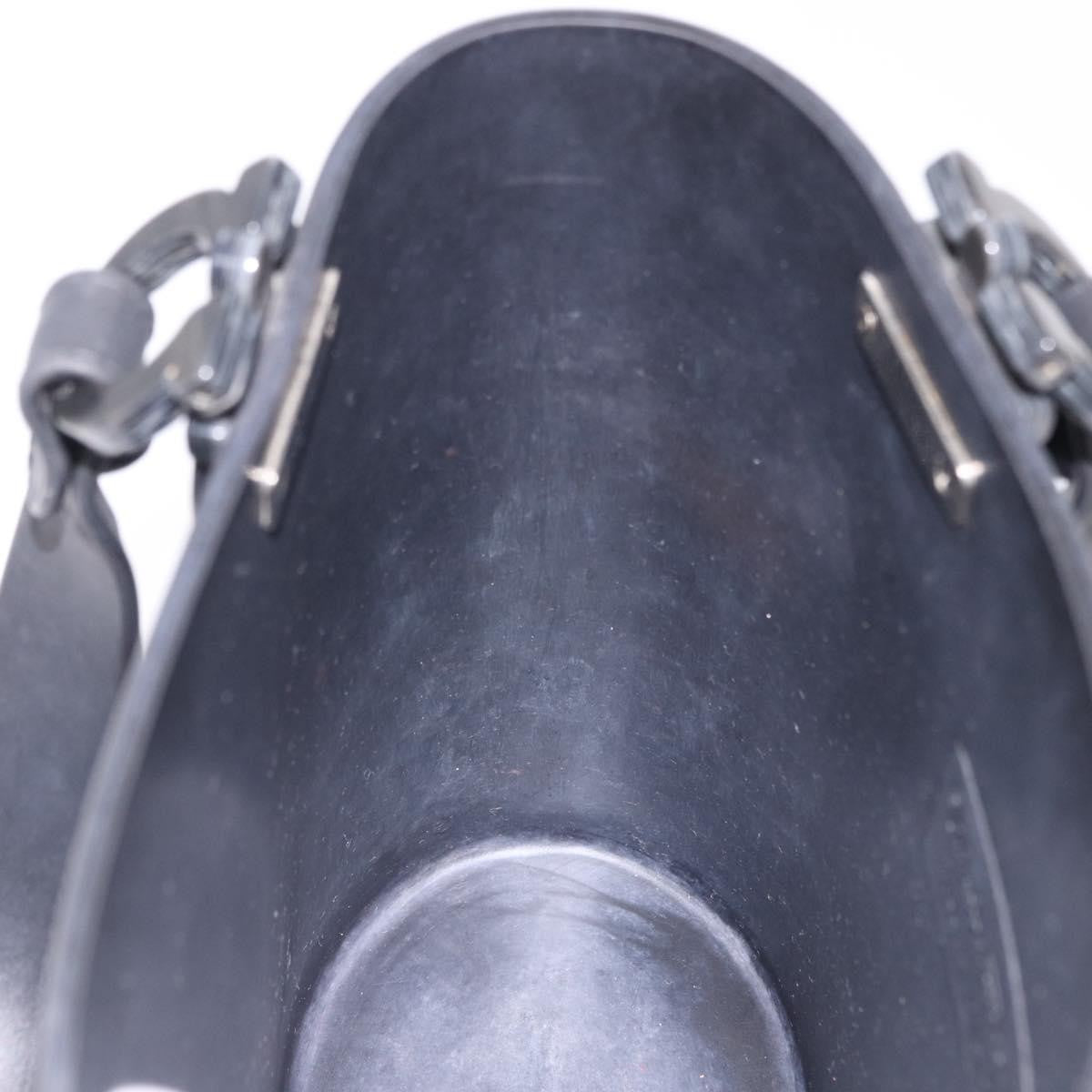 Salvatore Ferragamo Gancini Top Handle Leather, Black, Rubber, Handbag