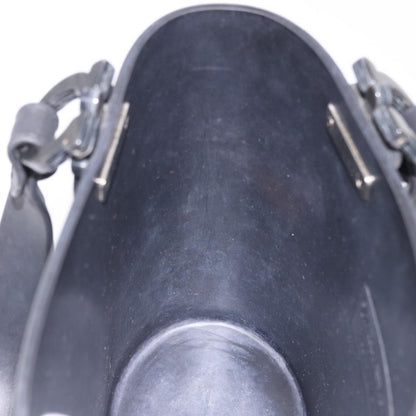 Salvatore Ferragamo Gancini Top Handle Leather, Black, Rubber, Handbag