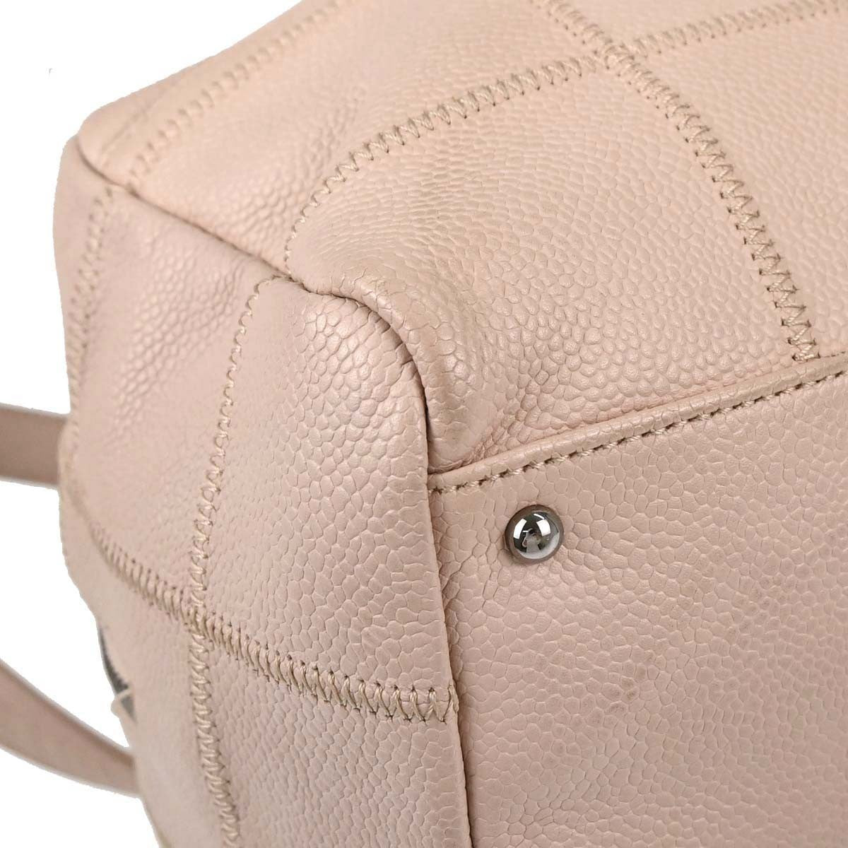 Chanel Square Stitch Bowler Quilted Calfskin, Pink, Leather, Shoulder Bag