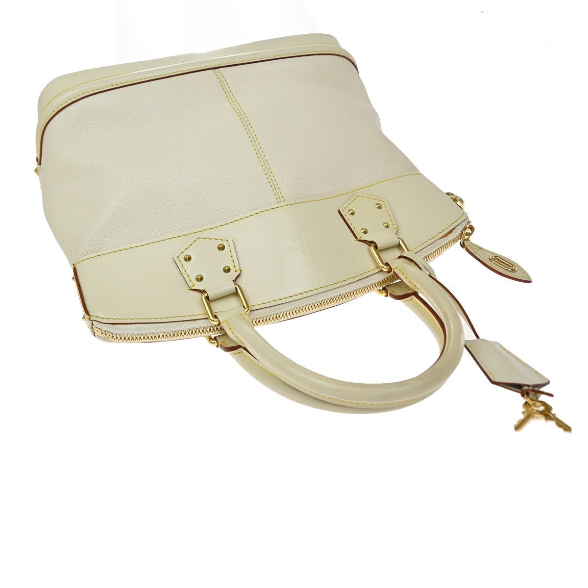 Louis Vuitton Suhali Lockit Leather, White, Leather, Handbag