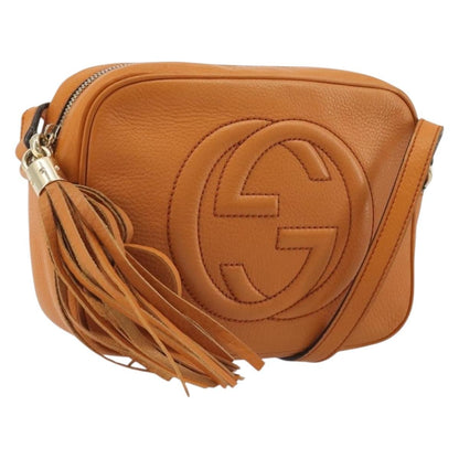 Gucci Soho Disco Leather, Orange, Leather, Shoulder Bag