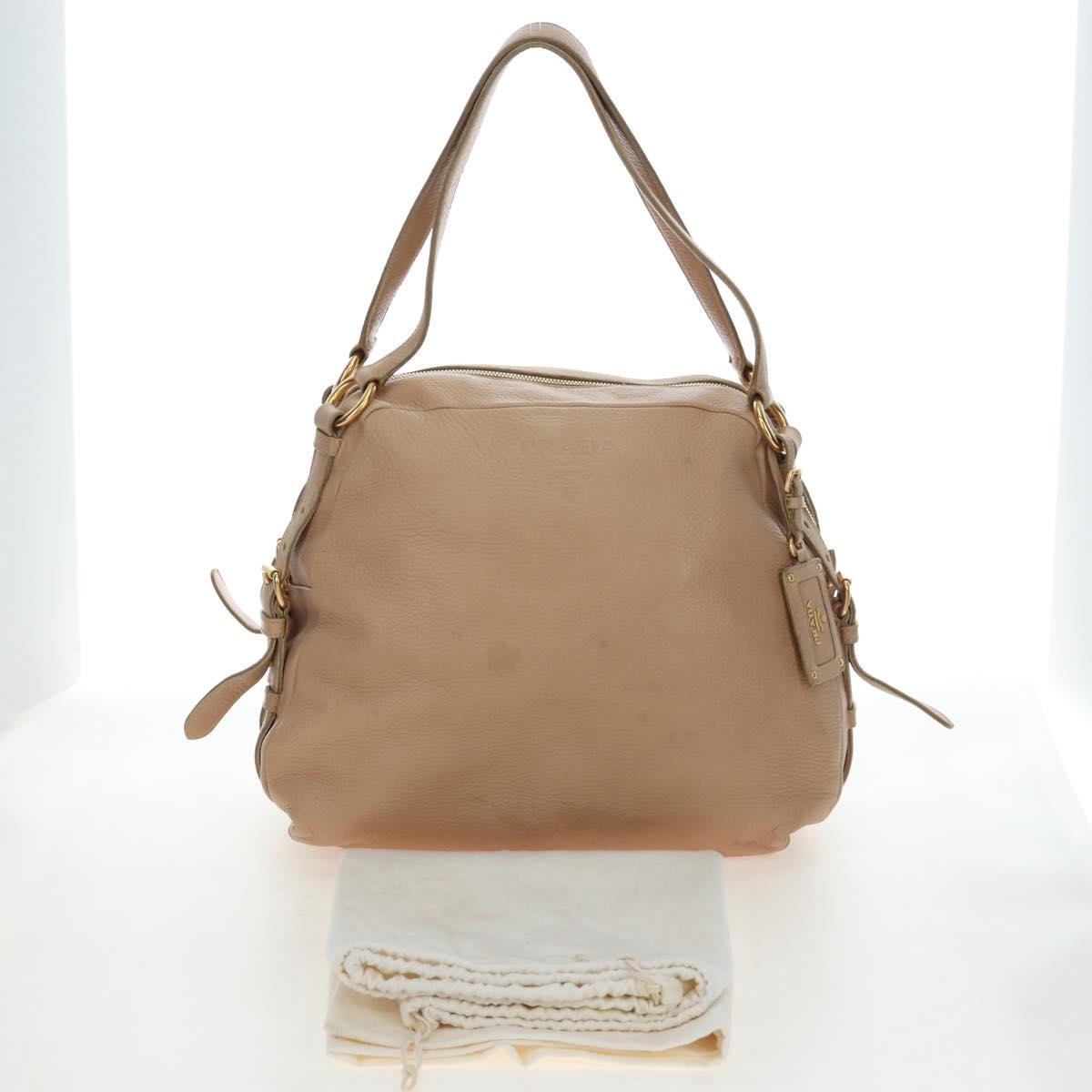 Prada Tote Leather, Beige, Leather, Tote Bag