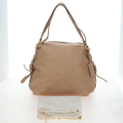Prada Tote Leather, Beige, Leather, Tote Bag