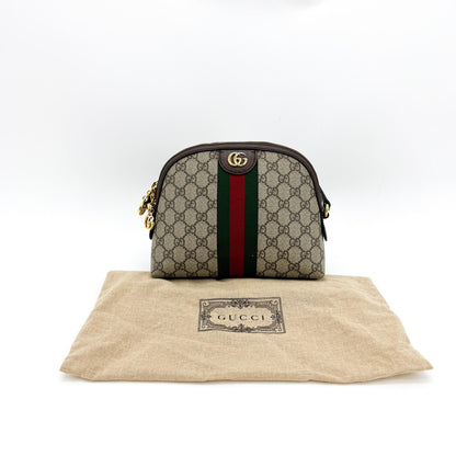 Gucci Ophidia Dome GG Coated Canvas, Brown, Canvas, Shoulder Bag