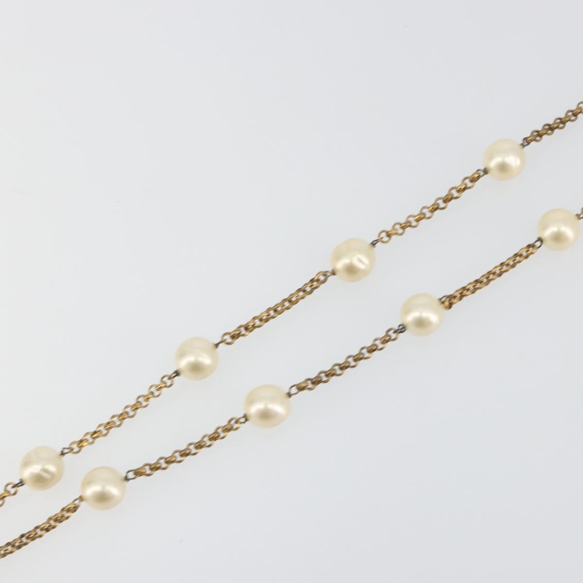 Chanel Pearl Station Metal and Faux Pearl, Gold, Metal, Necklace